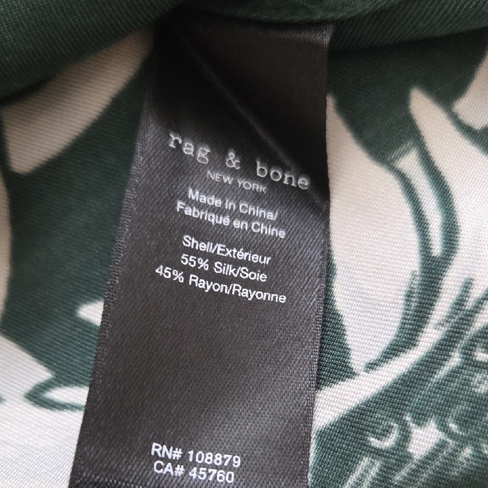 Rag & Bone Green and White Floral Shirt - Picture 5 of 5